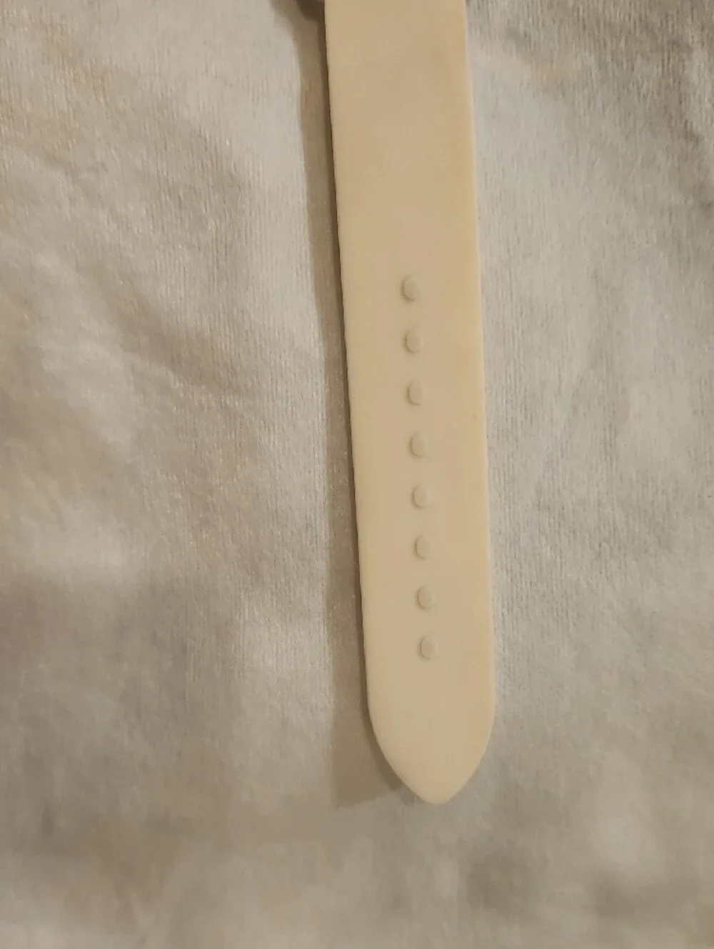 Ivory Silicone Strap Watch with Crystal Bezel